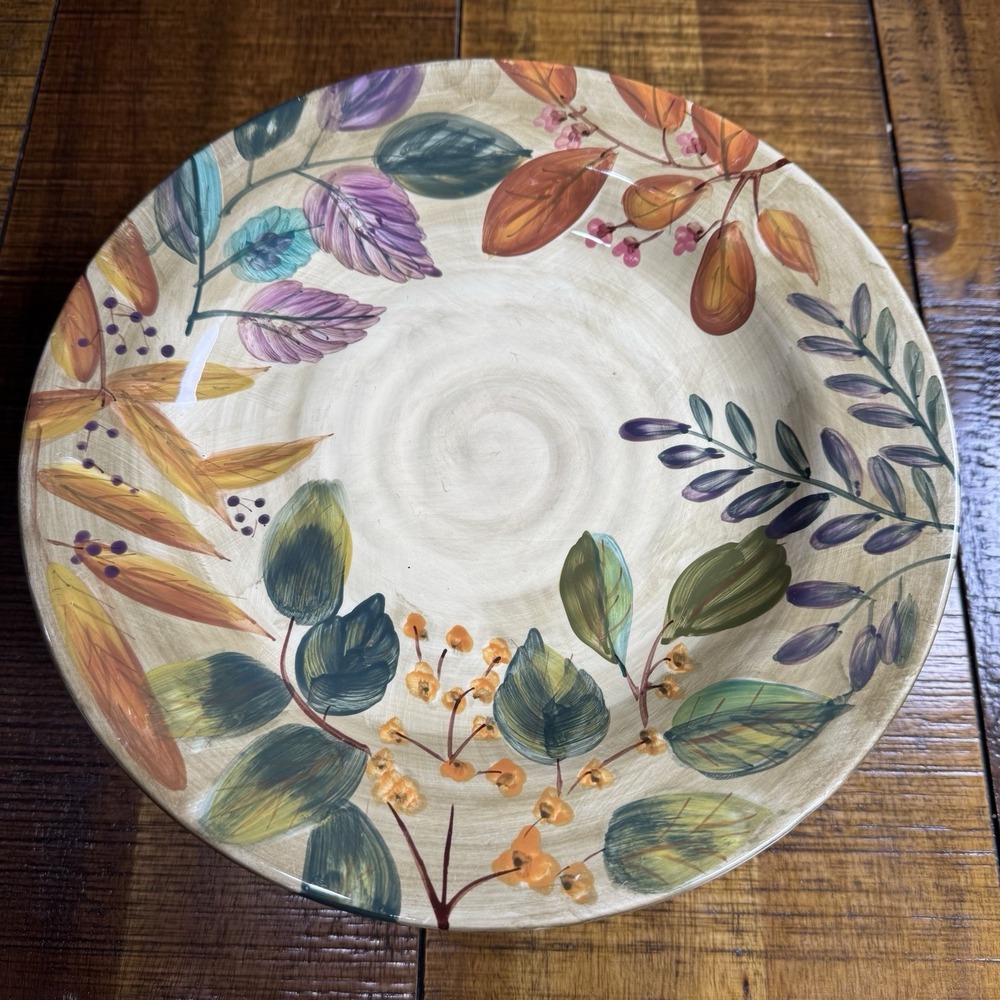 Home Trends SHADOWWOOD Dinner plate 11.5" Leaves Replacement NEW w/Tags Set Of 6